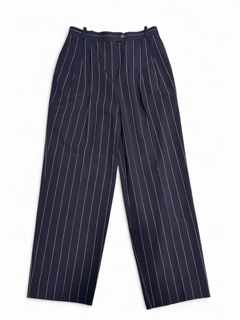 Vintage Escada by Margaretha Ley - Tailored Navy Pinstripe Wide-Leg Pants